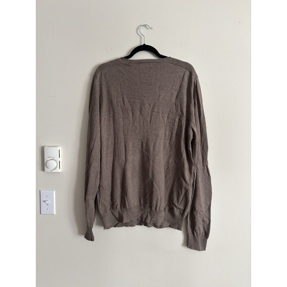 Marc Anthony Mens XL V Neck Knit Pullover Sweater Natural Fiber Neutral Preppy - Picture 4 of 4